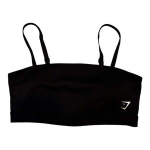 Gymshark Black Bandeau Sports Bra size small removable cups